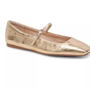 Dolce Vita 9 Reyes Gold Leather ballet mary jane Flats